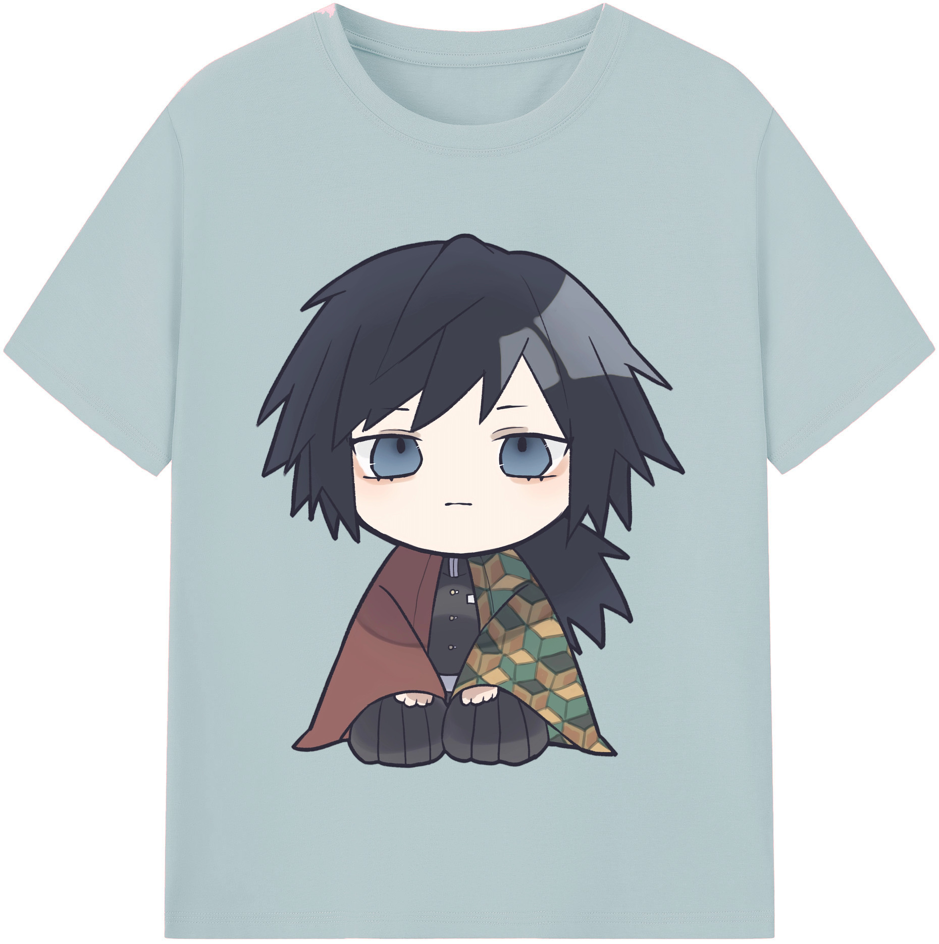 （画像用） 鬼滅の刃（きめつのやいば）水柱-冨岡 義勇／とみおか ぎゆう Tomioka Giyuu 綿100％半袖Tシャツ（フロントプリント）